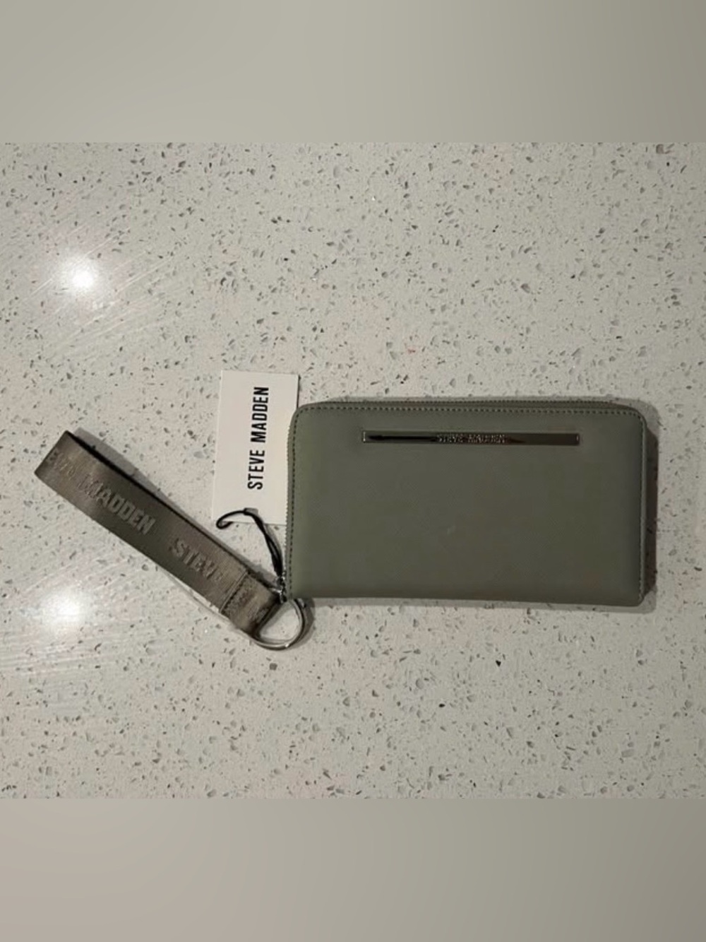 Steve Madden Sage Green Zip Wallet with Wristlet
